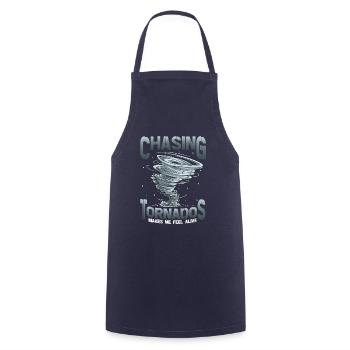 The hunt for tornadoes makes me feel alive - Cooking Apron - navy - Front - AI Model Male 185 dark (185cm)