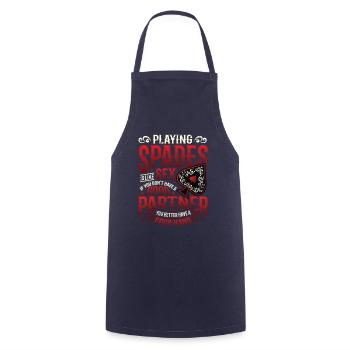 Pik-karten Spielen - Kochschürze - Navy - Vorne - AI Model Male 185 dark (185cm)
