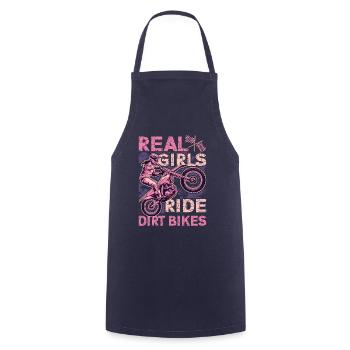 Les vraies filles conduisent des motos hors route, motocross féminin - Tablier de cuisine - marine - Devant - AI Model Male 185 dark (185cm)