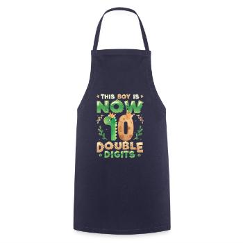 This boy is now 10, double digits - Cooking Apron - navy - Front - AI Model Male 185 dark (185cm)