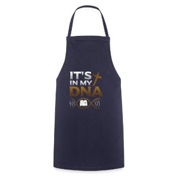 It's In My Dna, Bible, Church, Christian Religious - Cooking Apron - navy - Front - AI Model Male 185 dark (185cm)