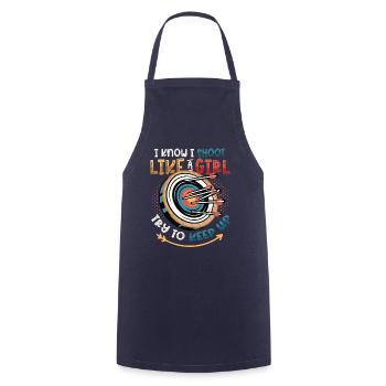 I know I'm shooting like a girl - Cooking Apron - navy - Front - AI Model Male 185 dark (185cm)