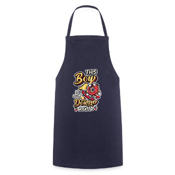 This boy is now 10, double digits - Cooking Apron - navy - Front - AI Model Male 185 dark (185cm)