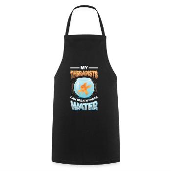 Fun fish keeping, fish keepers - Cooking Apron - black - Front - AI Model Male 185 dark (185cm)
