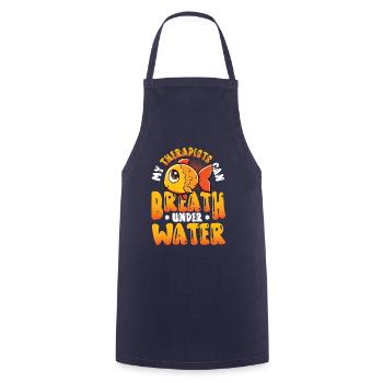 Fun fish keeping, fish keepers - Cooking Apron - navy - Front - AI Model Male 185 dark (185cm)