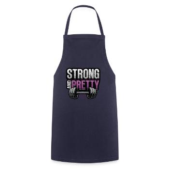 Strong and Pretty Female Bodybuilder Women - Cooking Apron - navy - Front - AI Model Male 185 dark (185cm)