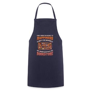 Bookseller, librarian, book lover - Cooking Apron - navy - Front - AI Model Male 185 dark (185cm)