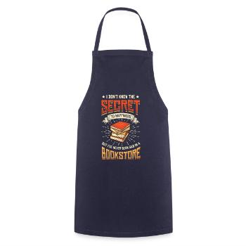 Bookseller, librarian, book lover - Cooking Apron - navy - Front - AI Model Male 185 dark (185cm)
