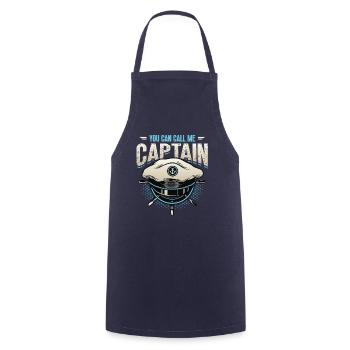 You can call me captain, boatman - Cooking Apron - navy - Front - AI Model Male 185 dark (185cm)