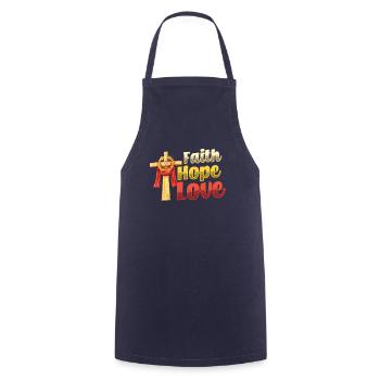 Faith, Hope, Love, Church, Religion - Cooking Apron - navy - Front - AI Model Male 185 dark (185cm)