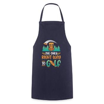 The only right way to golf, Frisbee Disc - Cooking Apron - navy - Front - AI Model Male 185 dark (185cm)