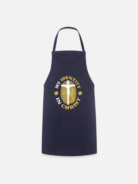 Mon identité en Christ, le christianisme - Tablier de cuisine - marine