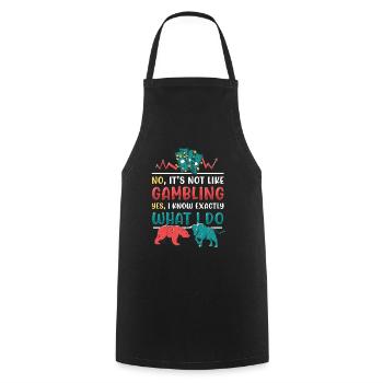 Stock Market, Investor, Trader - Cooking Apron - black - Front - AI Model Male 185 dark (185cm)