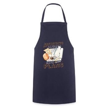 Architects always have plans, architecture - Cooking Apron - navy - Front - AI Model Male 185 dark (185cm)