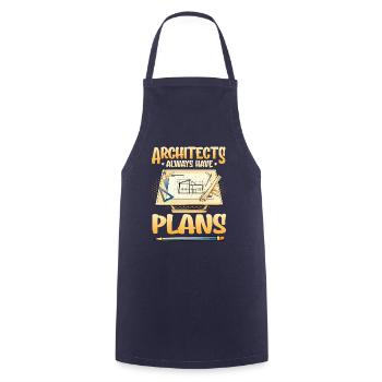 Architects always have plans, architecture - Cooking Apron - navy - Front - AI Model Male 185 dark (185cm)