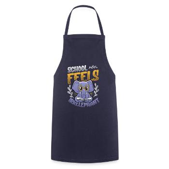 School Feels Irrelephant, Anti School - Cooking Apron - navy - Front - AI Model Male 185 dark (185cm)