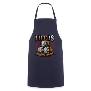 Life Is Brewtiful Craft Beer, Brewing, Brewmaster - Cooking Apron - navy - Front - AI Model Male 185 dark (185cm)