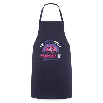 Je suis sexy et je lance une fléchette - Tablier de cuisine - marine - Devant - AI Model Male 185 dark (185cm)