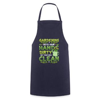 Gardening gets your hands dirty - Cooking Apron - navy - Front - AI Model Male 185 dark (185cm)