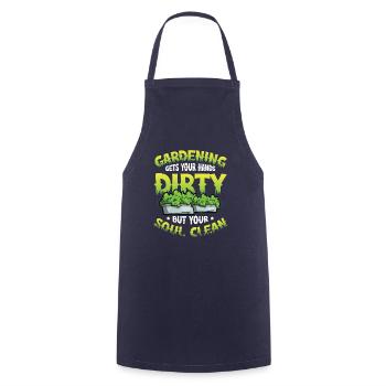 Gardening gets your hands dirty - Cooking Apron - navy - Front - AI Model Male 185 dark (185cm)