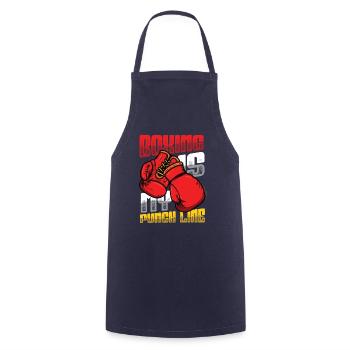 Boxing is my punchline, boxers, martial arts - Cooking Apron - navy - Front - AI Model Male 185 dark (185cm)