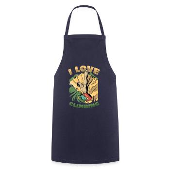 I love rock climbing, rock climbing - Cooking Apron - navy - Front - AI Model Male 185 dark (185cm)