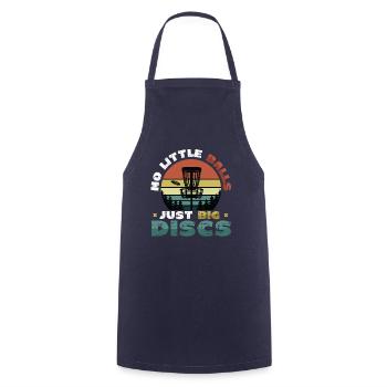 No small balls, just big discs - Funny - Cooking Apron - navy - Front - AI Model Male 185 dark (185cm)