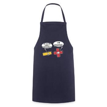 Minus- Und Pluszeichen, Mathe-Wortspiel - Kochschürze - Navy - Vorne - AI Model Male 185 dark (185cm)