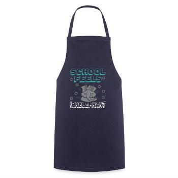 School Feels Irrelephant, Anti School - Cooking Apron - navy - Front - AI Model Male 185 dark (185cm)