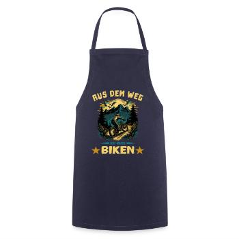 Aus dem Weg - ich muss Biken Fahrrad fahren Spruch - Kochschürze - Navy - Vorne - AI Model Male 185 dark (185cm)