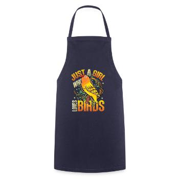 Girls Bird Lover - Just a girl who likes birds - Cooking Apron - navy - Front - AI Model Male 185 dark (185cm)