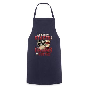 A good day starts with a drum kit - Cooking Apron - navy - Front - AI Model Male 185 dark (185cm)