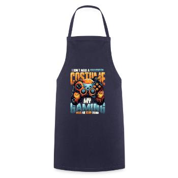 Spooky gaming skills for Halloween - Cooking Apron - navy - Front - AI Model Male 185 dark (185cm)