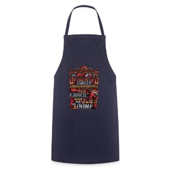 Firefighter Slogan, Volunteer Fire Brigade - Cooking Apron - navy - Front - AI Model Male 185 dark (185cm)