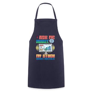 Posez-moi des questions sur mon portefeuille boursier - Tablier de cuisine - marine - Devant - AI Model Male 185 dark (185cm)
