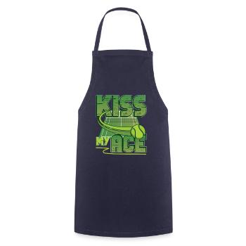 Tennis Lover, Kiss My Ass, Funny Tennis - Cooking Apron - navy - Front - AI Model Male 185 dark (185cm)