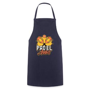 Accro au padel, Tennis de padel - Tablier de cuisine - marine - Devant - AI Model Male 185 dark (185cm)