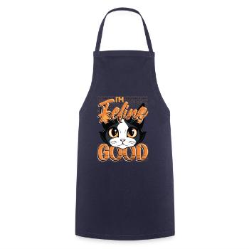 Funny Cat Lady, Cat Mom - Cooking Apron - navy - Front - AI Model Male 185 dark (185cm)
