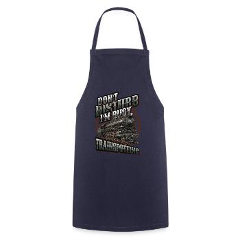 Trainspotting Train Lovers Trains - Cooking Apron - navy - Front - AI Model Male 185 dark (185cm)