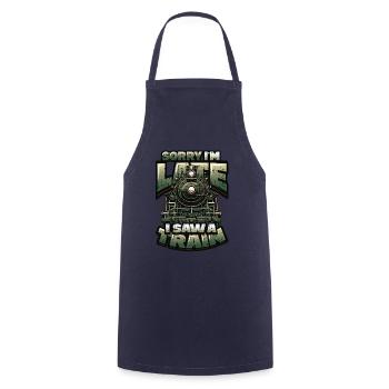 Trainspotting Train Lovers Trains - Cooking Apron - navy - Front - AI Model Male 185 dark (185cm)