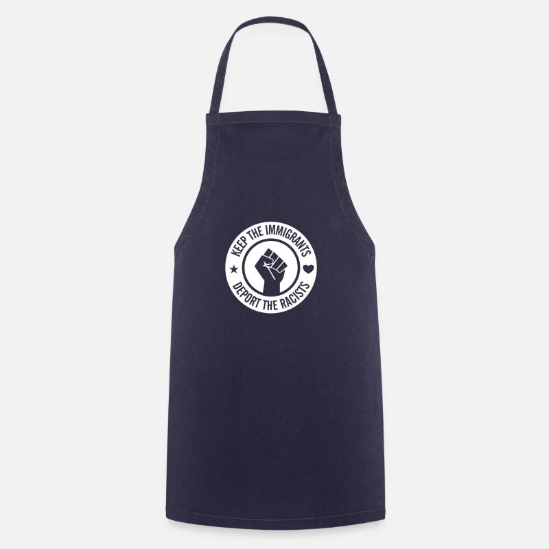 Slogans against the Right - Stop Racism - Cooking Apron - navy
