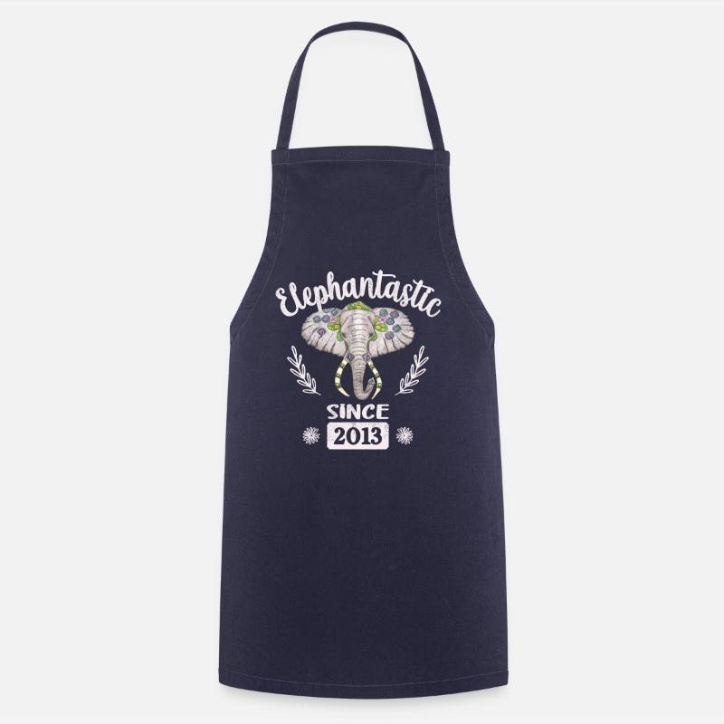 Elephantastic since 2013, elephant head adorned - Cooking Apron - navy