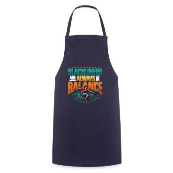 Slackliners Are Always In Balance - Cooking Apron - navy - Front - AI Model Male 185 dark (185cm)