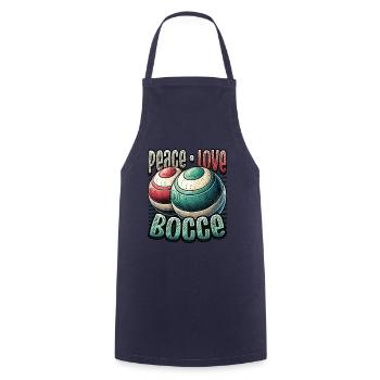 Peace Love Boccia - Éventails de Boccia Style Vintage - Tablier de cuisine - marine - Devant - AI Model Male 185 dark (185cm)