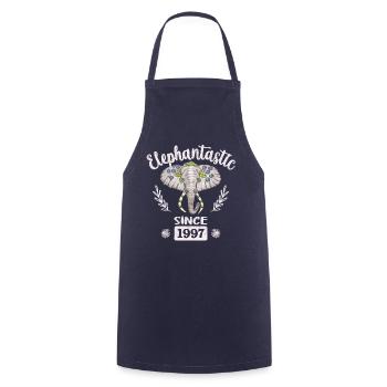 Elephantastic since 1997, Elephant Head Decorated - Cooking Apron - navy - Front - AI Model Male 185 dark (185cm)