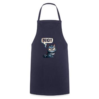 Chat - Non ! Drôle de chaton - Tablier de cuisine - marine - Devant - AI Model Male 185 dark (185cm)