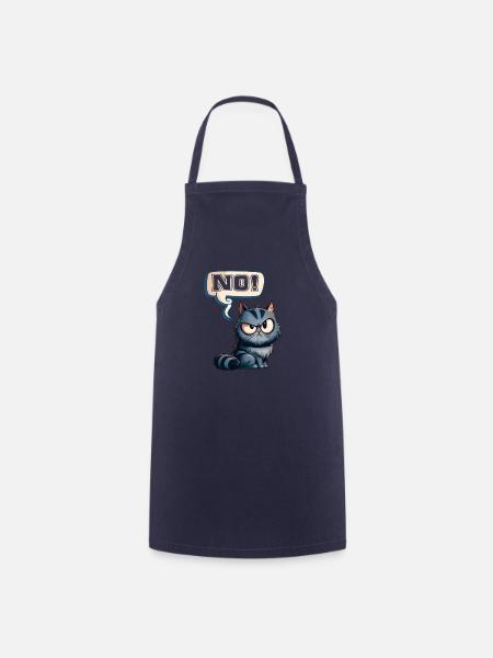 Chat - Non ! Drôle de chaton - Tablier de cuisine - marine