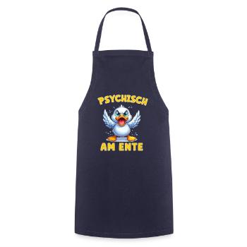 Psychisch am Ente - Ente am Limit - Kochschürze - Navy - Vorne - AI Model Male 185 dark (185cm)
