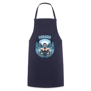 Eisbader – Kältetherapie und Winterschwimmen - Kochschürze - Navy - Vorne - AI Model Male 185 dark (185cm)