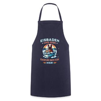 Eisbaden Schäferhund Bier Design Winterspaß - Kochschürze - Navy - Vorne - AI Model Male 185 dark (185cm)